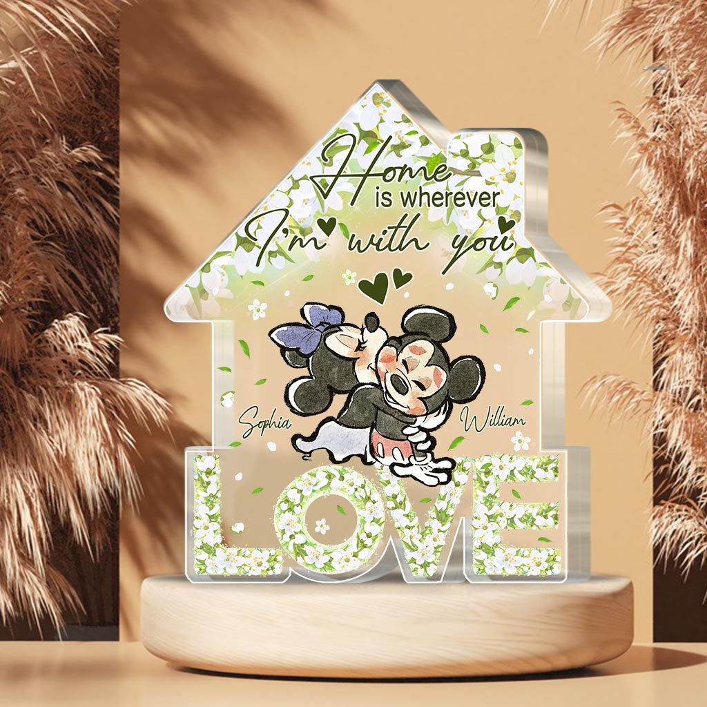 Personalized Love Home Acrylic Plaque Custom Name Gift for Couples Custom Shaped Acrylic Plaque GradoCreations