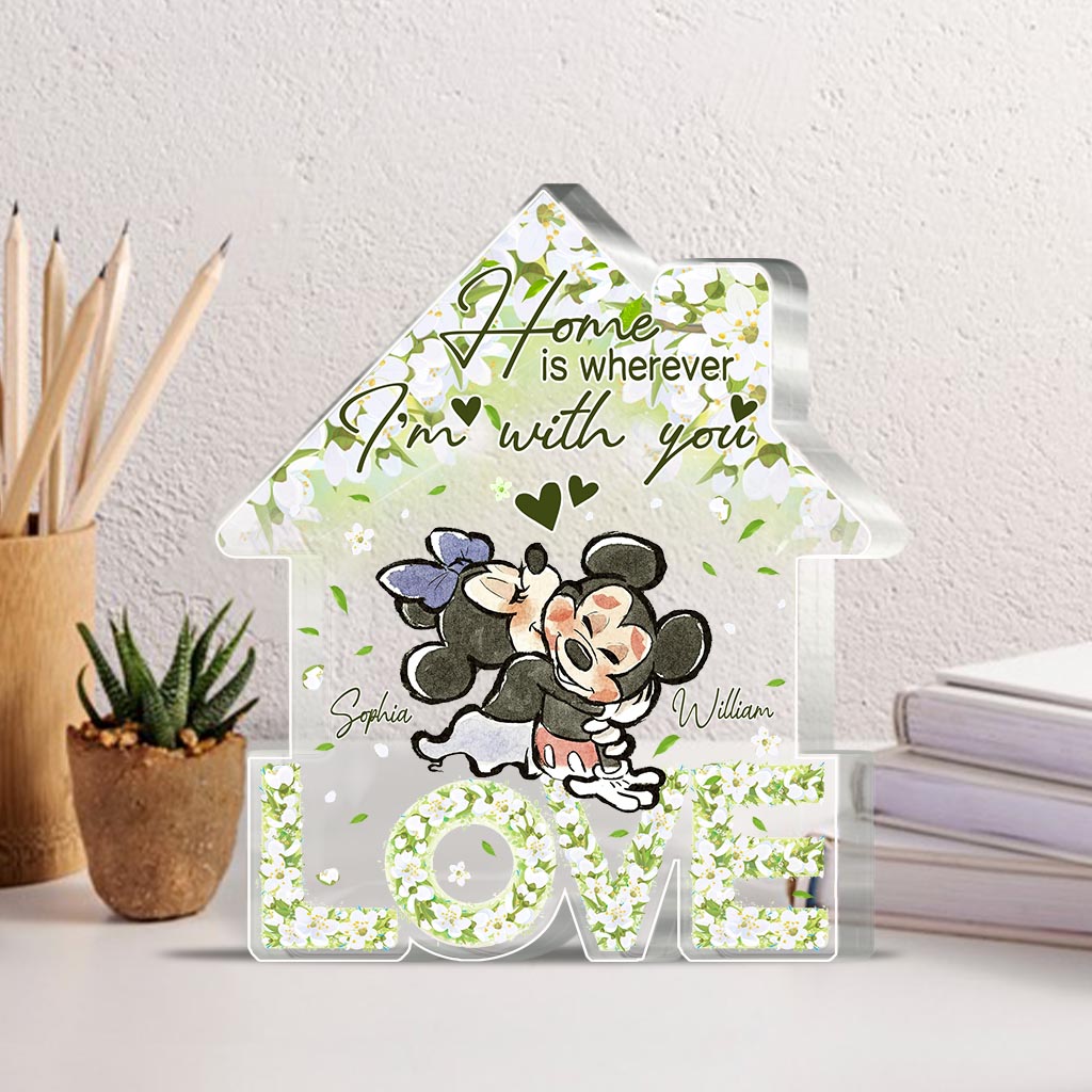 Personalized Love Home Acrylic Plaque Custom Name Gift for Couples Custom Shaped Acrylic Plaque GradoCreations
