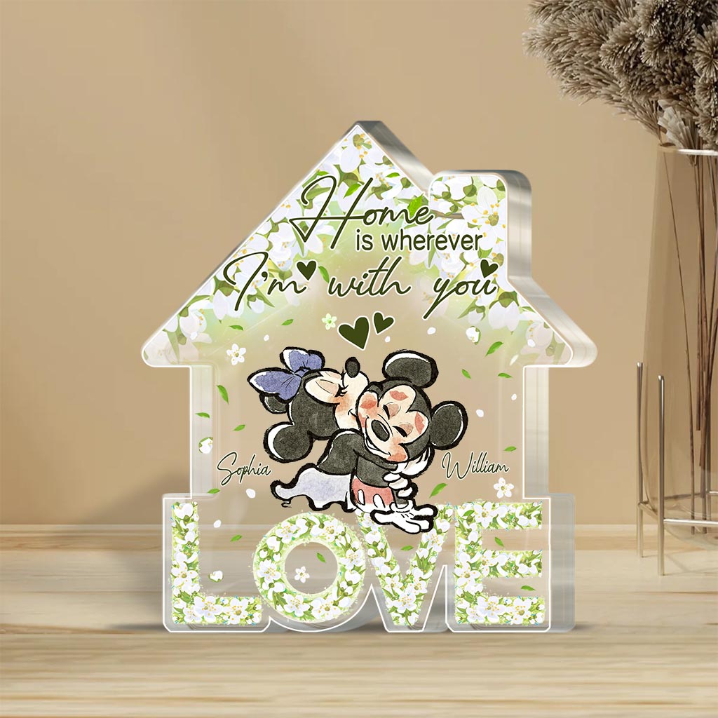 Personalized Love Home Acrylic Plaque Custom Name Gift for Couples Custom Shaped Acrylic Plaque GradoCreations