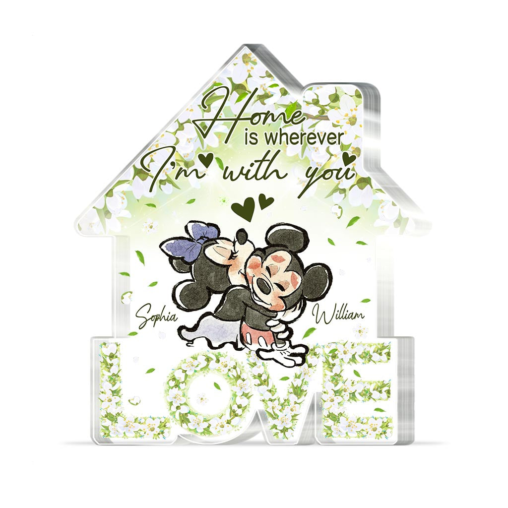 Personalized Love Home Acrylic Plaque Custom Name Gift for Couples Custom Shaped Acrylic Plaque GradoCreations