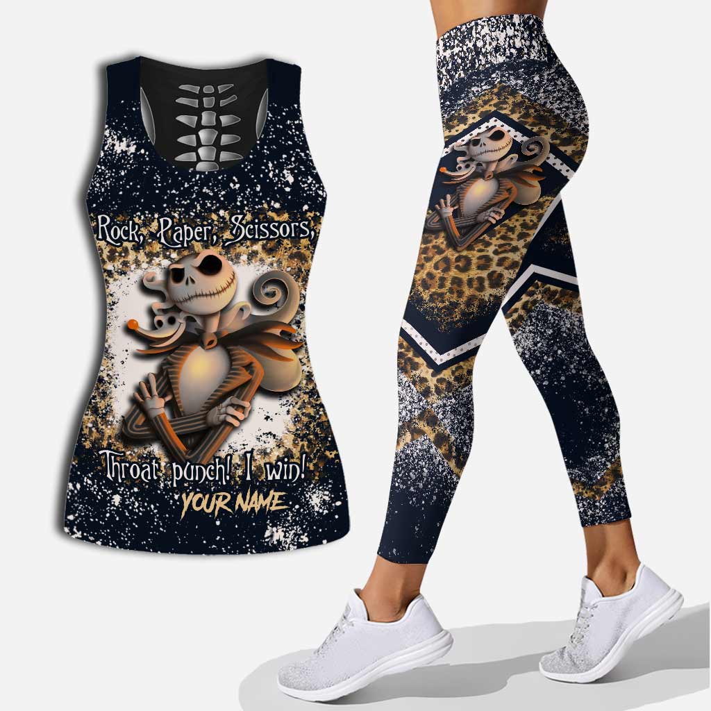 Personalized Rock Paper Scissors Hollow Tank Top & Leggings Gift Hollow Tank & Leggings GradoCreations