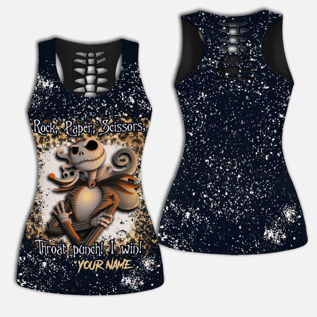 Personalized Rock Paper Scissors Hollow Tank Top & Leggings Gift Hollow Tank & Leggings GradoCreations
