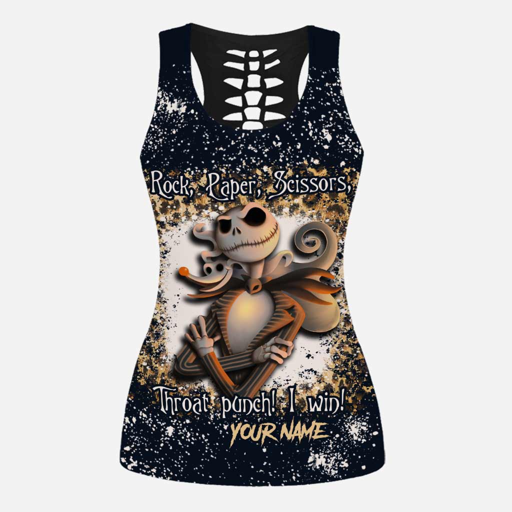 Personalized Rock Paper Scissors Hollow Tank Top & Leggings Gift Hollow Tank & Leggings GradoCreations