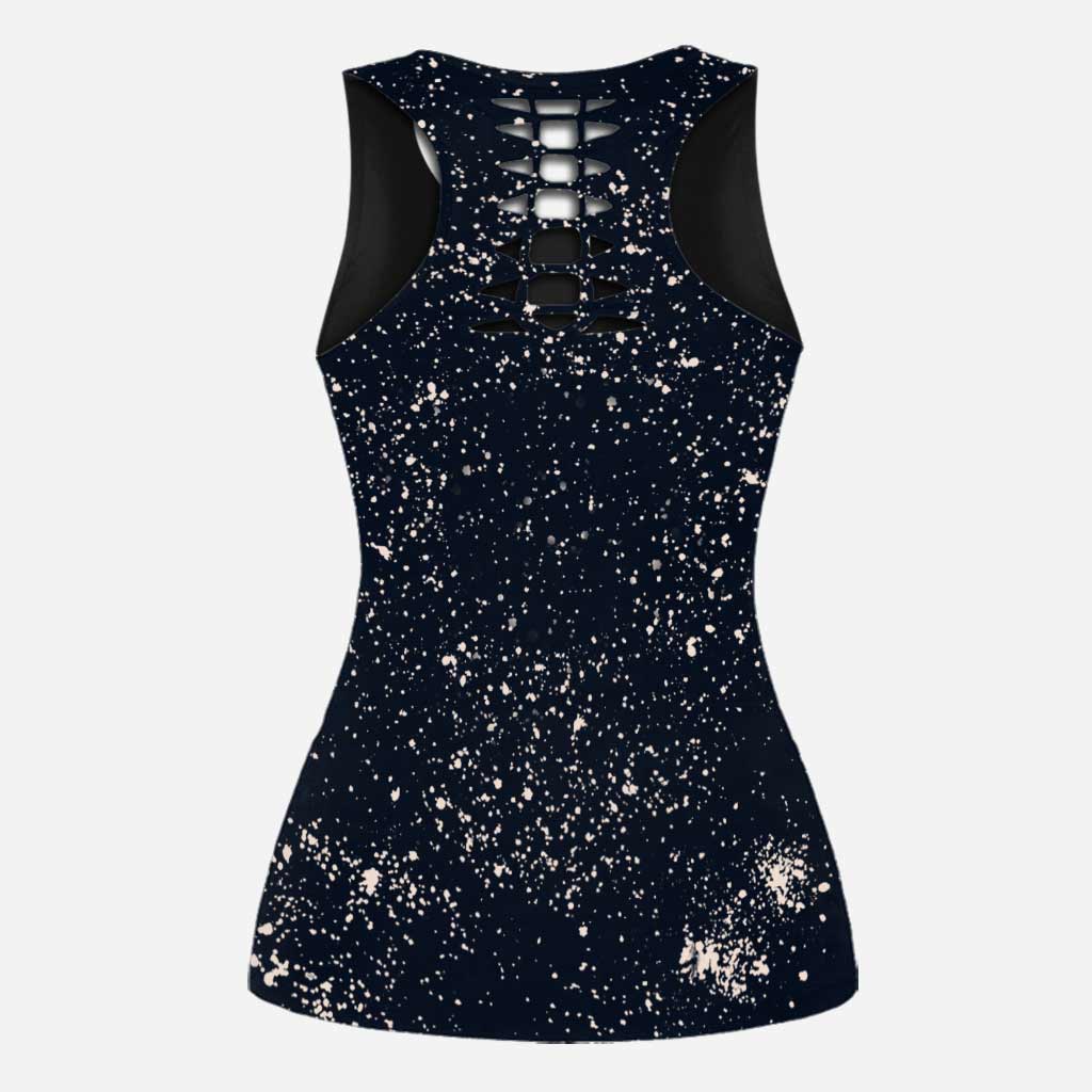 Personalized Ohana Hollow Tank Top & Leggings Set for Women Hollow Tank & Leggings GradoCreations