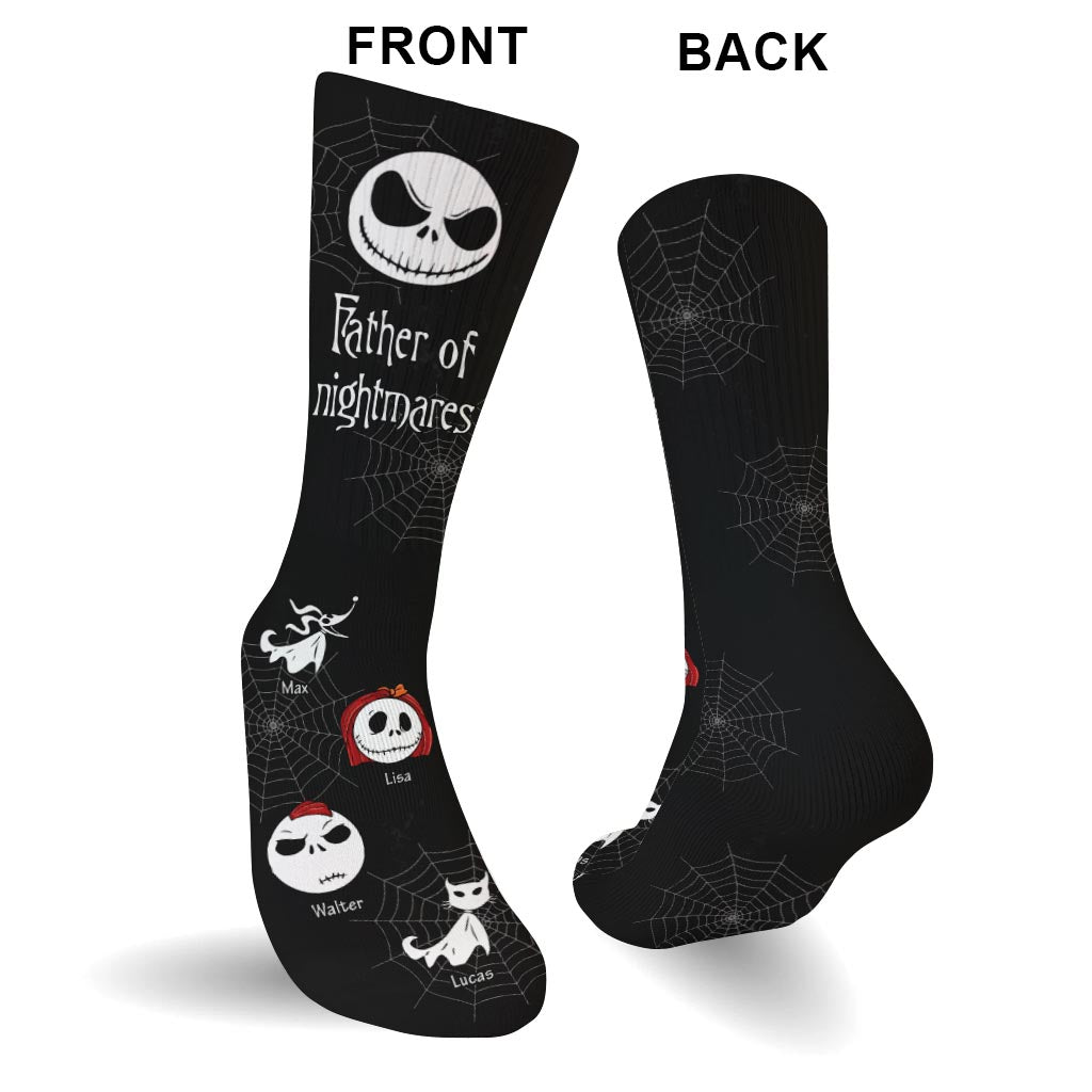 Personalized Father of Nightmares Socks Custom Name Gift for Dad Socks GradoCreations