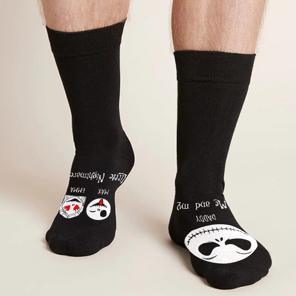 Personalized Nightmare Socks Gift for Dad | Father's Day Custom Socks Socks GradoCreations