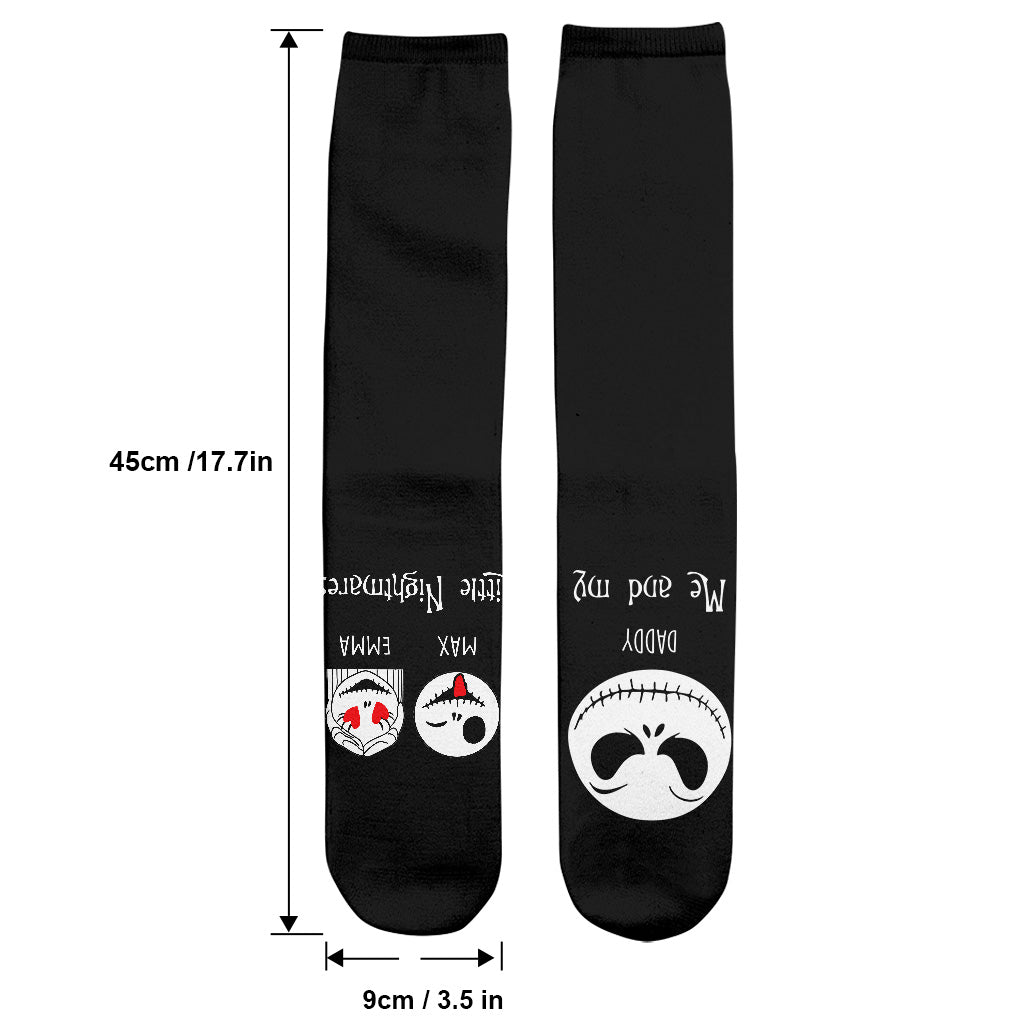 Personalized Nightmare Socks Gift for Dad | Father's Day Custom Socks Socks GradoCreations