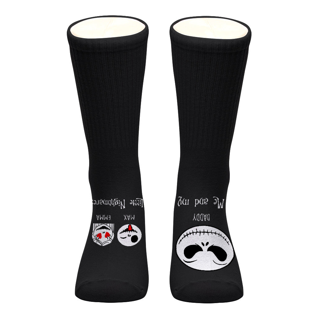Personalized Nightmare Socks Gift for Dad | Father's Day Custom Socks Socks GradoCreations