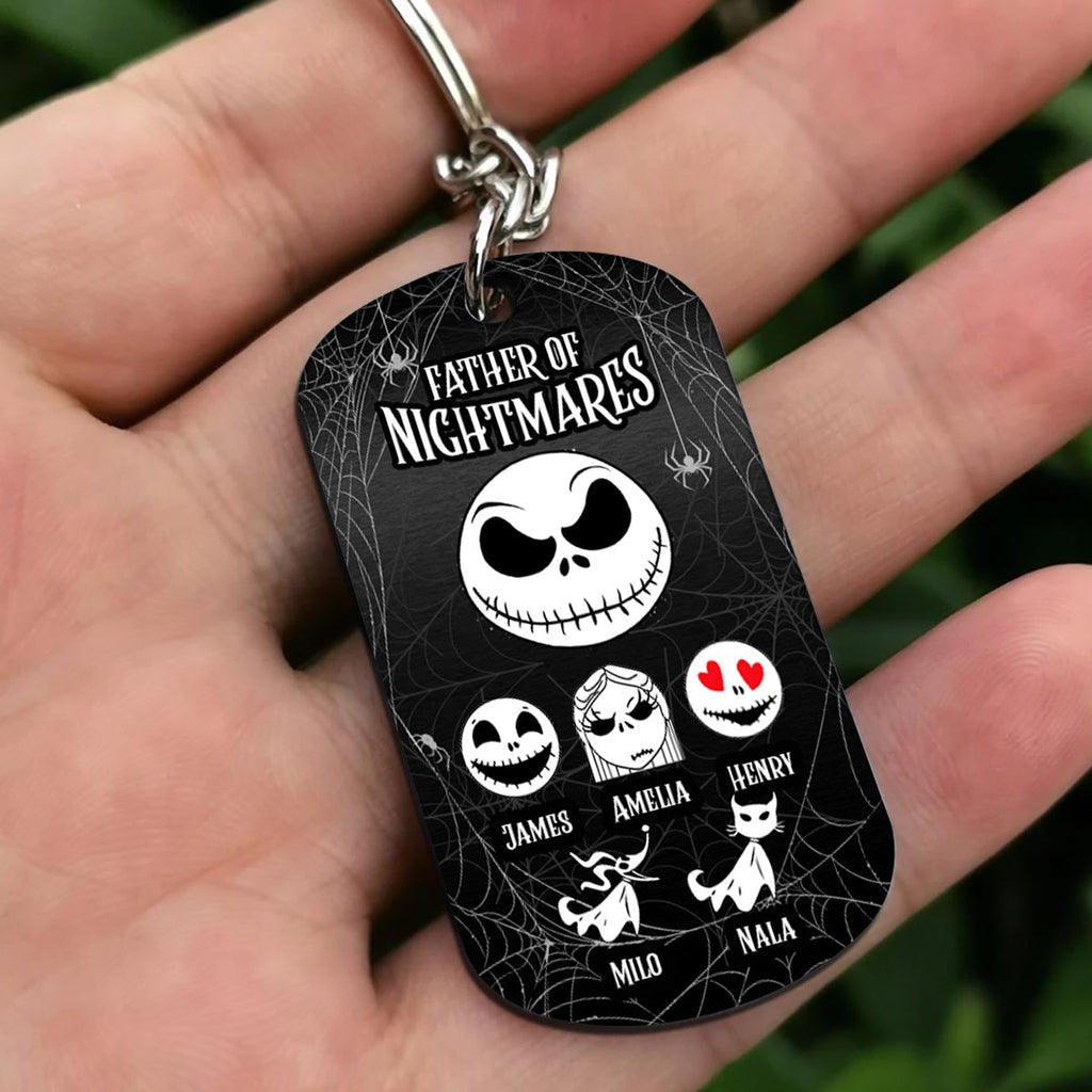 Personalized Father Of Nightmares Stainless Steel Keychain Gift for Dad Stainless Steel Keychain GradoCreations
