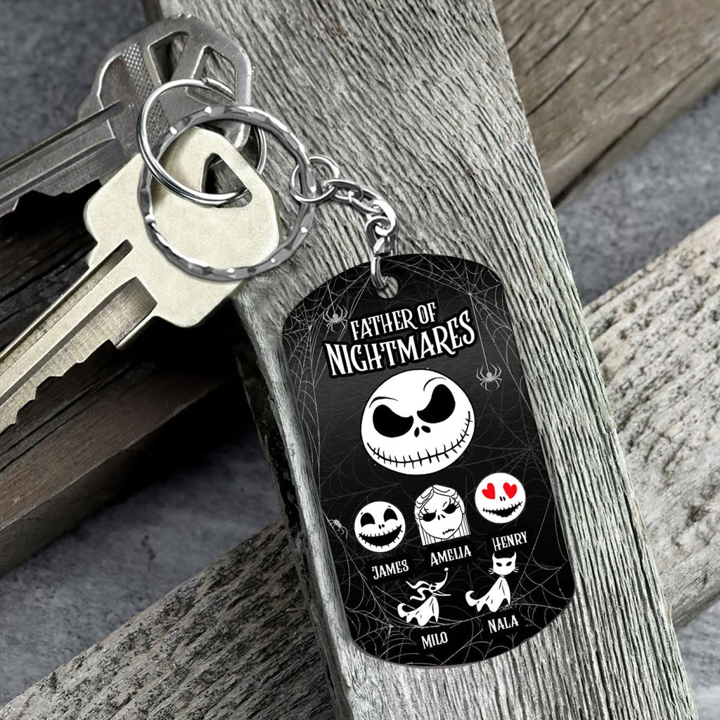 Personalized Father Of Nightmares Stainless Steel Keychain Gift for Dad Stainless Steel Keychain GradoCreations
