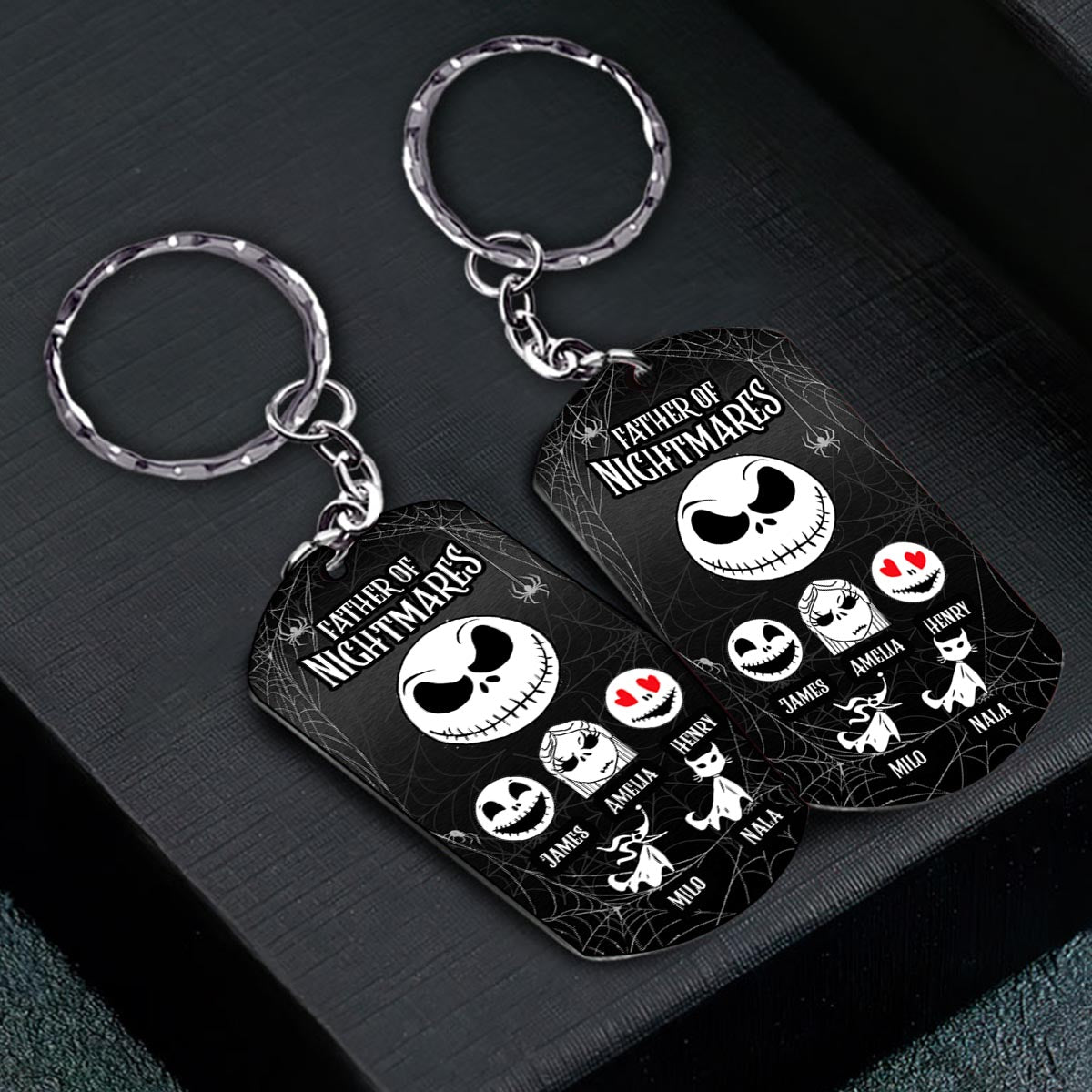 Personalized Father Of Nightmares Stainless Steel Keychain Gift for Dad Stainless Steel Keychain GradoCreations