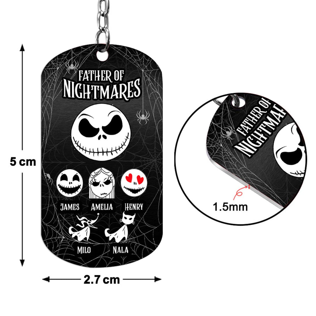 Personalized Father Of Nightmares Stainless Steel Keychain Gift for Dad Stainless Steel Keychain GradoCreations