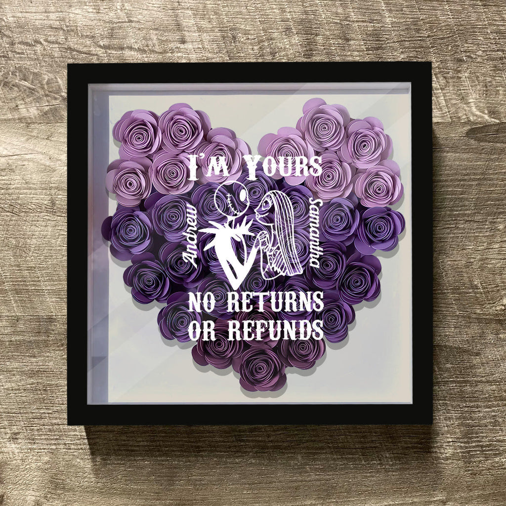 Personalized Heart-Shaped Flower Shadow Box Custom Art Gift Flower Shadow Box GradoCreations