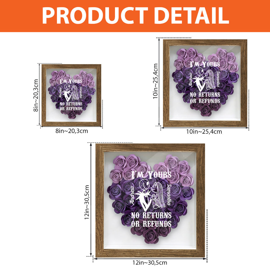 Personalized Heart-Shaped Flower Shadow Box Custom Art Gift Flower Shadow Box GradoCreations
