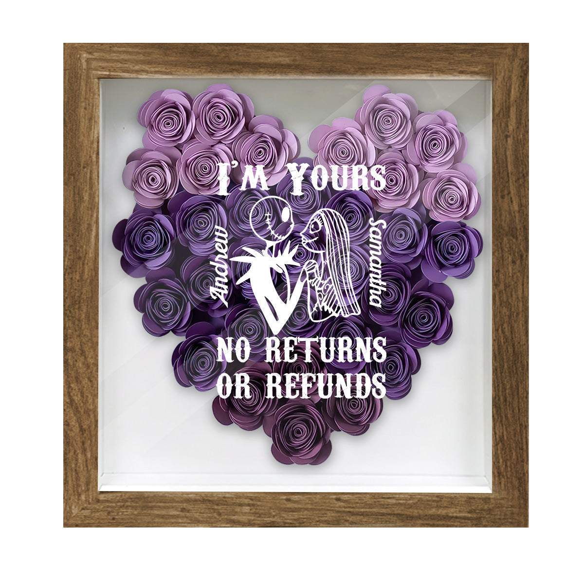 Personalized Heart-Shaped Flower Shadow Box Custom Art Gift Flower Shadow Box GradoCreations