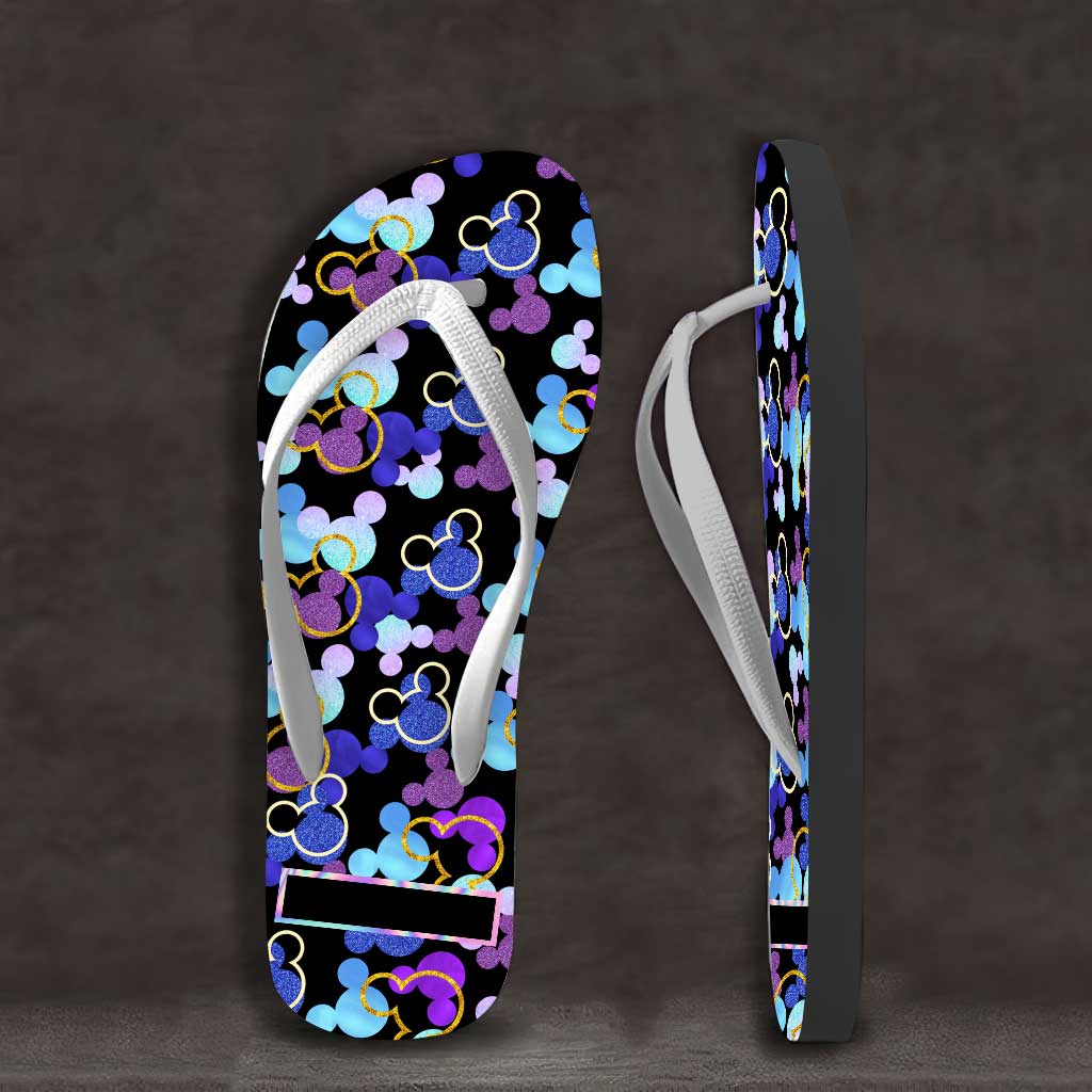 Personalized Mouse Ears Flip Flops Custom Name Gift for Summer Flip Flops GradoCreations