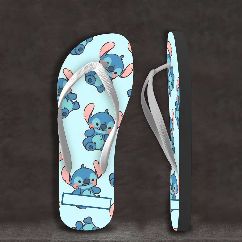 Personalized Ohana Flip Flops Custom Name Summer Gift for Kids Flip Flops GradoCreations