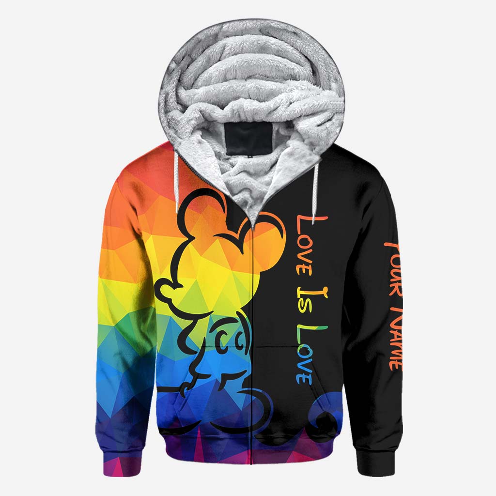 Personalized LGBT Pride T-shirt & Hoodie with Love Is Love Design All Over Shirt GradoCreations