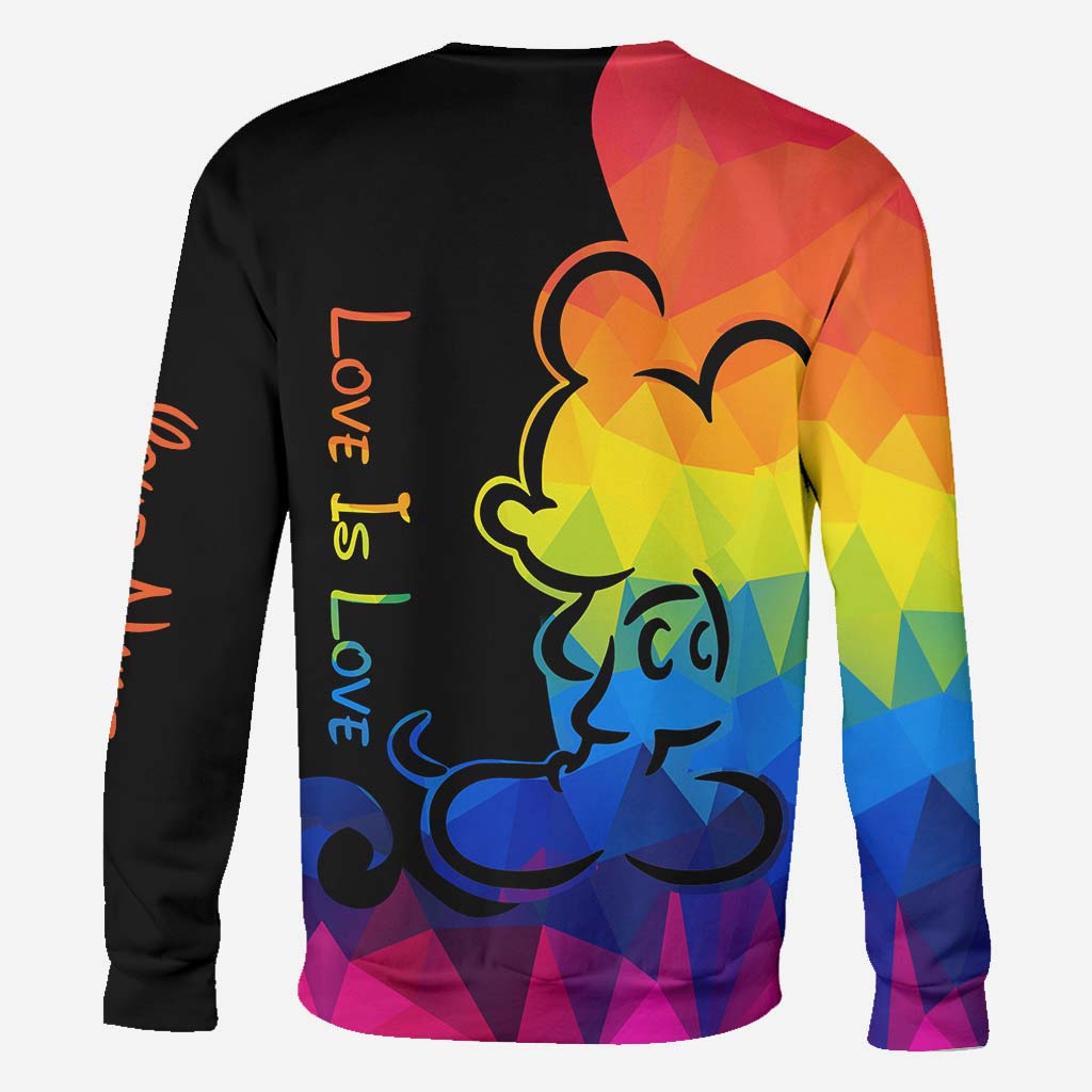 Personalized LGBT Pride T-shirt & Hoodie with Love Is Love Design All Over Shirt GradoCreations