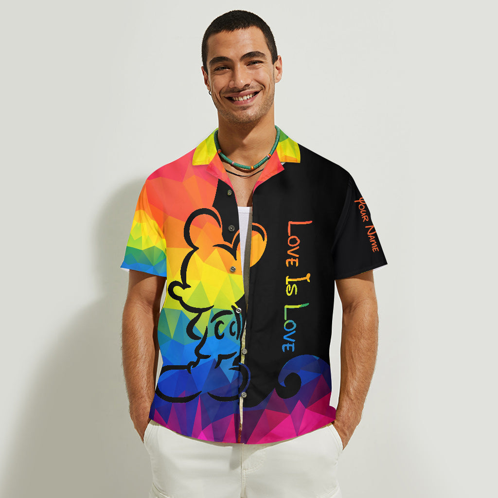 Personalized Love Is Love Hawaiian Shirt Custom Name LGBT Gift Hawaiian Shirt GradoCreations