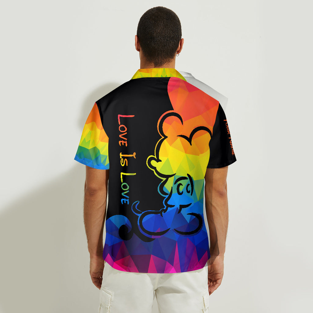 Personalized Love Is Love Hawaiian Shirt Custom Name LGBT Gift Hawaiian Shirt GradoCreations