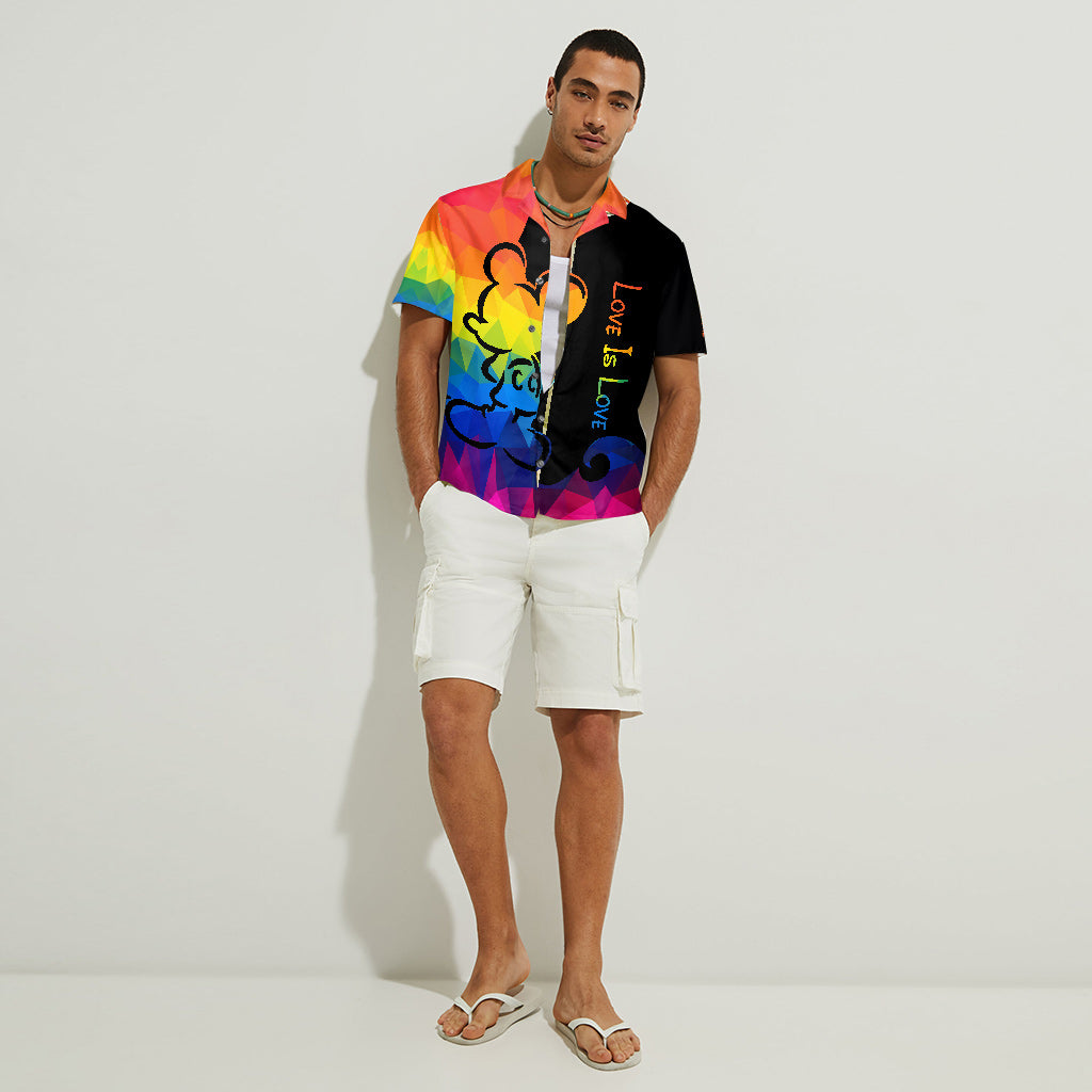 Personalized Love Is Love Hawaiian Shirt Custom Name LGBT Gift Hawaiian Shirt GradoCreations