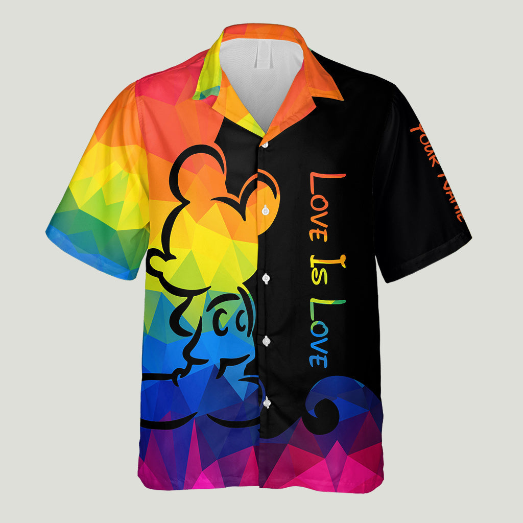 Personalized Love Is Love Hawaiian Shirt Custom Name LGBT Gift Hawaiian Shirt GradoCreations