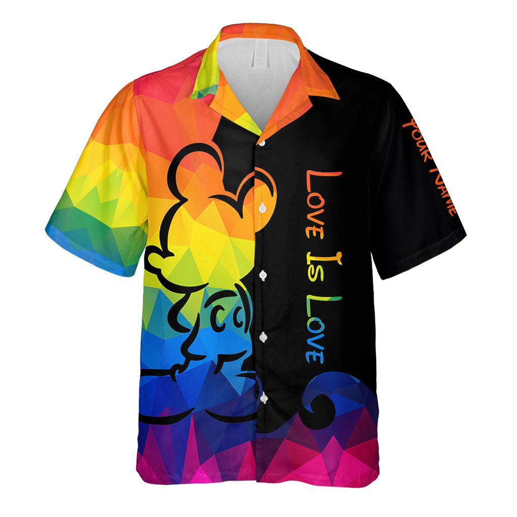 Personalized Love Is Love Hawaiian Shirt Custom Name LGBT Gift Hawaiian Shirt GradoCreations