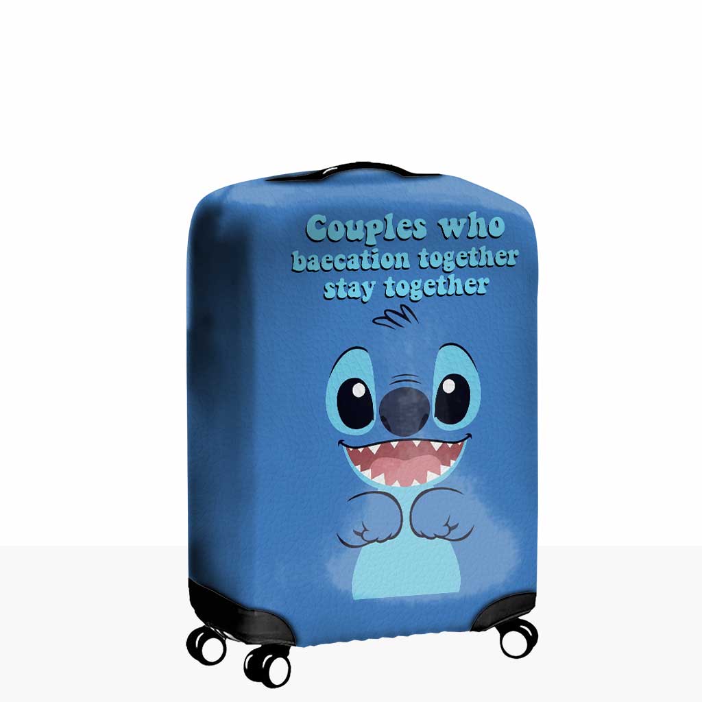 Personalized Luggage Cover for Couples with Leather Print Luggage Cover GradoCreations