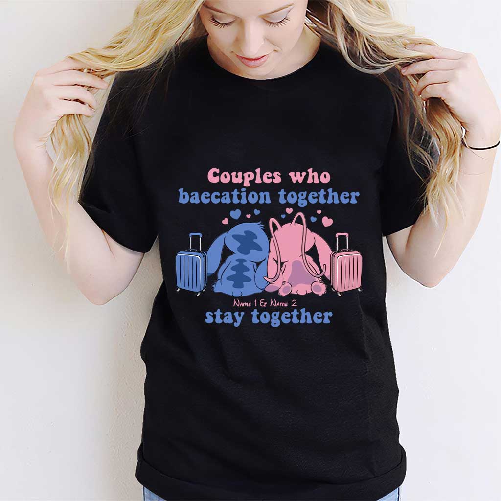 Personalized Baecation Couple T-Shirt and Hoodie Custom Names Gift T-shirt & Hoodie GradoCreations