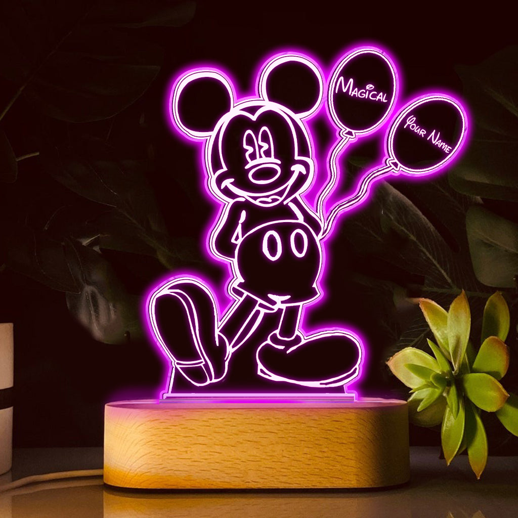 Personalized Mouse Shaped LED Plaque Light Base Gift for Kids Shaped Plaque Light Base GradoCreations