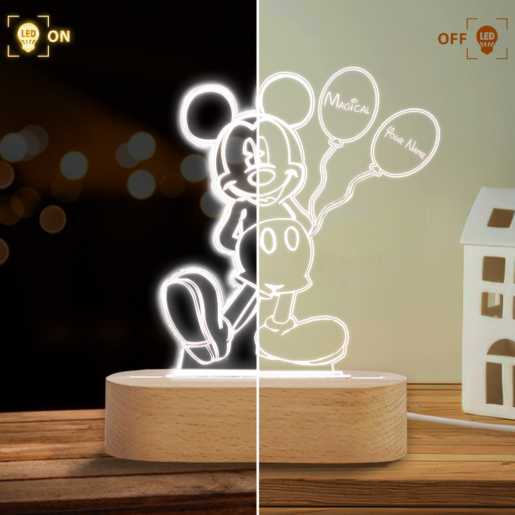 Personalized Mouse Shaped LED Plaque Light Base Gift for Kids Shaped Plaque Light Base GradoCreations
