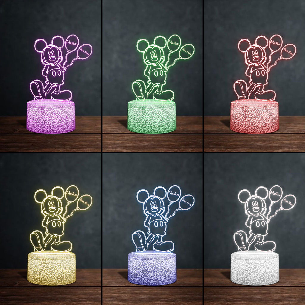 Personalized Mouse Shaped LED Plaque Light Base Gift for Kids Shaped Plaque Light Base GradoCreations