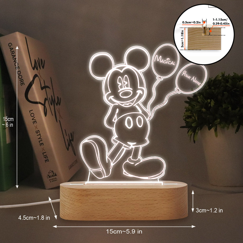 Personalized Mouse Shaped LED Plaque Light Base Gift for Kids Shaped Plaque Light Base GradoCreations