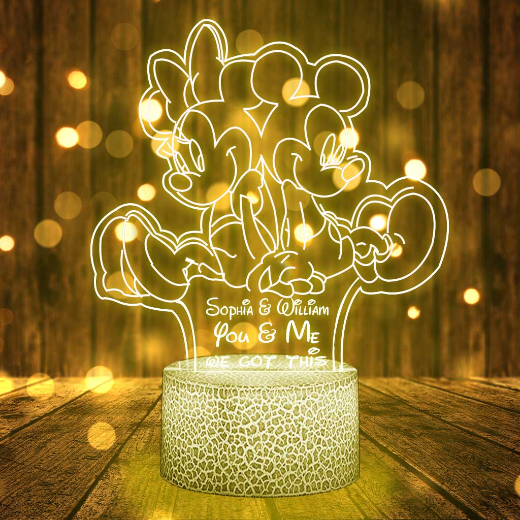 Personalized Mouse Shaped Light Base for Couples Gift | Custom Name Plaque Shaped Plaque Light Base GradoCreations