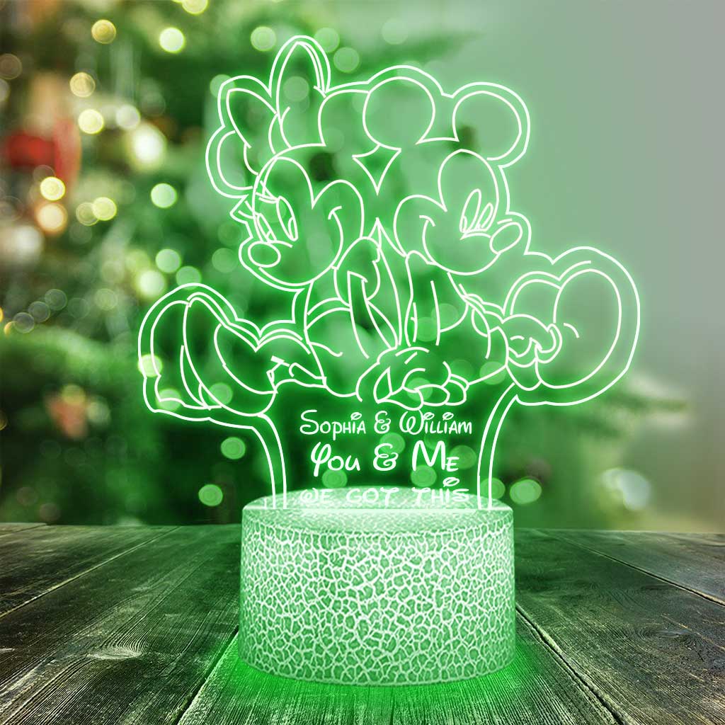Personalized Mouse Shaped Light Base for Couples Gift | Custom Name Plaque Shaped Plaque Light Base GradoCreations