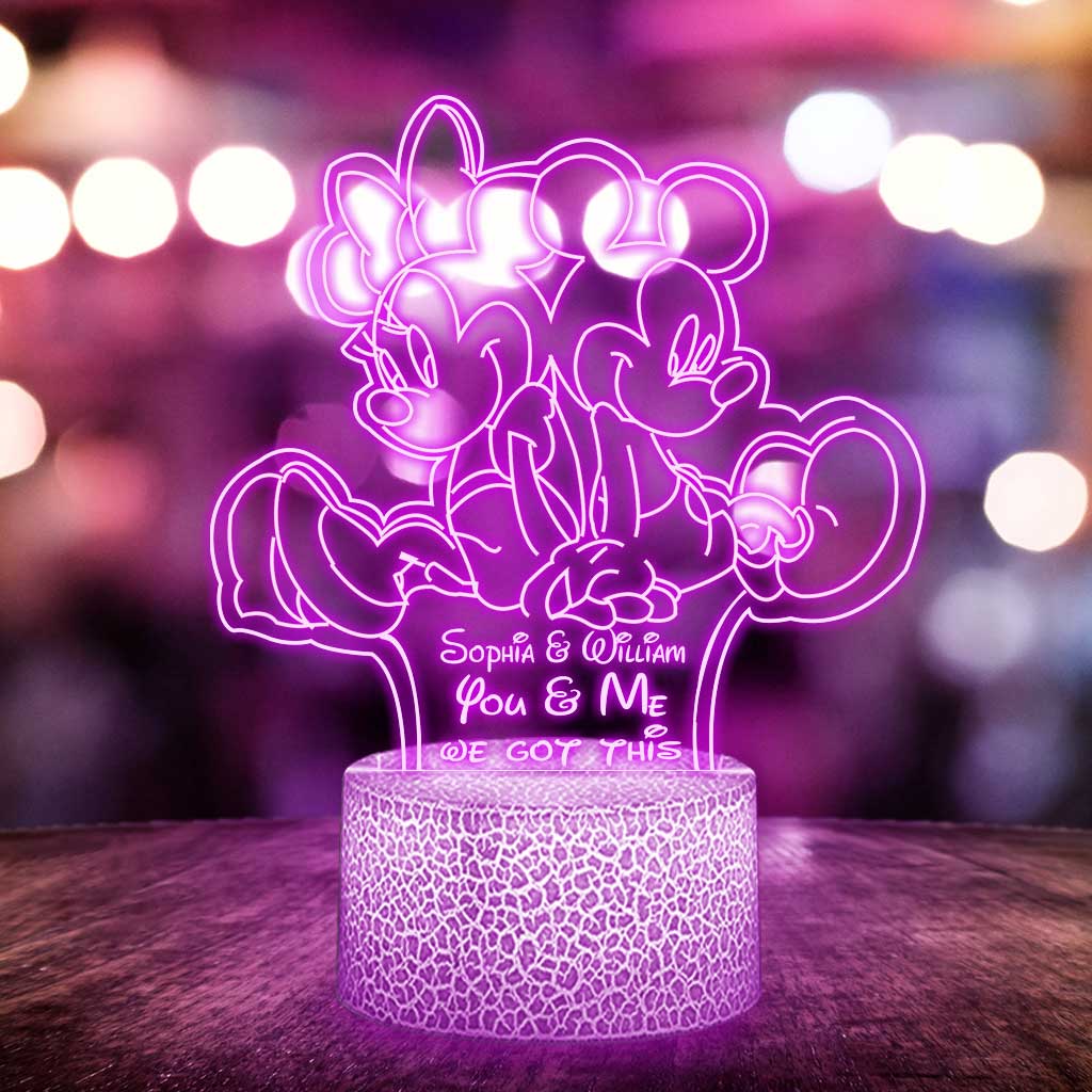 Personalized Mouse Shaped Light Base for Couples Gift | Custom Name Plaque Shaped Plaque Light Base GradoCreations