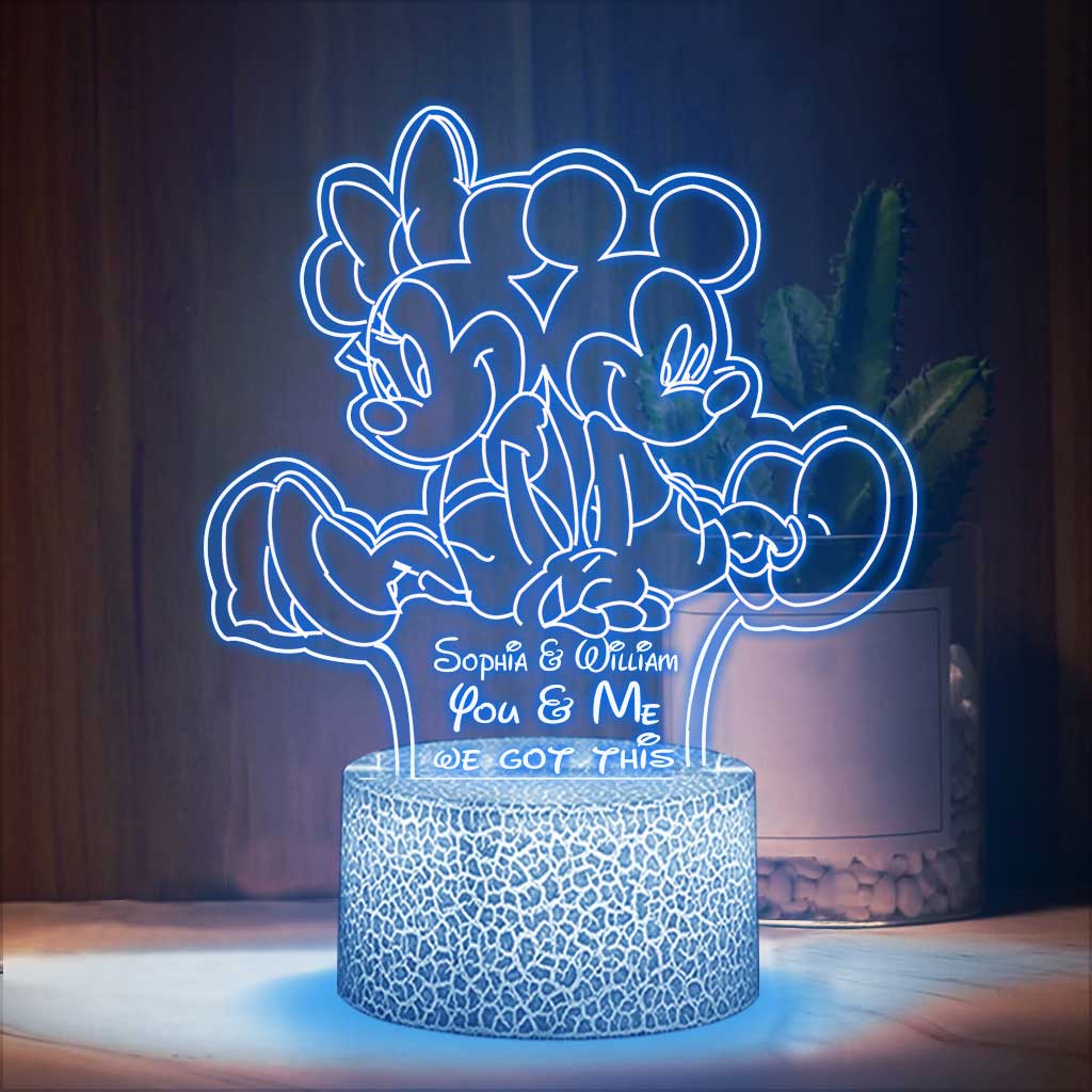 Personalized Mouse Shaped Light Base for Couples Gift | Custom Name Plaque Shaped Plaque Light Base GradoCreations