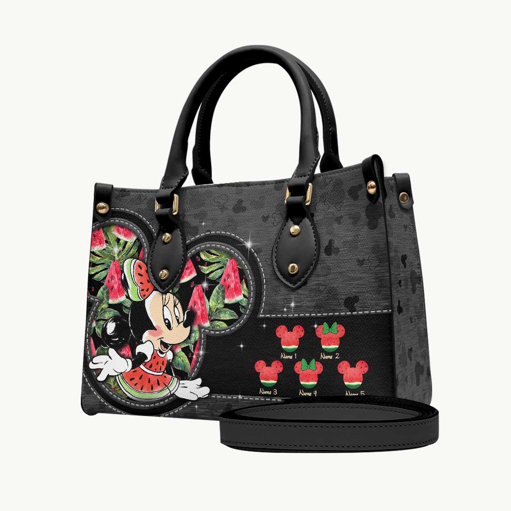 Personalized Grandma Leather Handbag with Watermelon Design Gift for Mom Leather Handbag GradoCreations