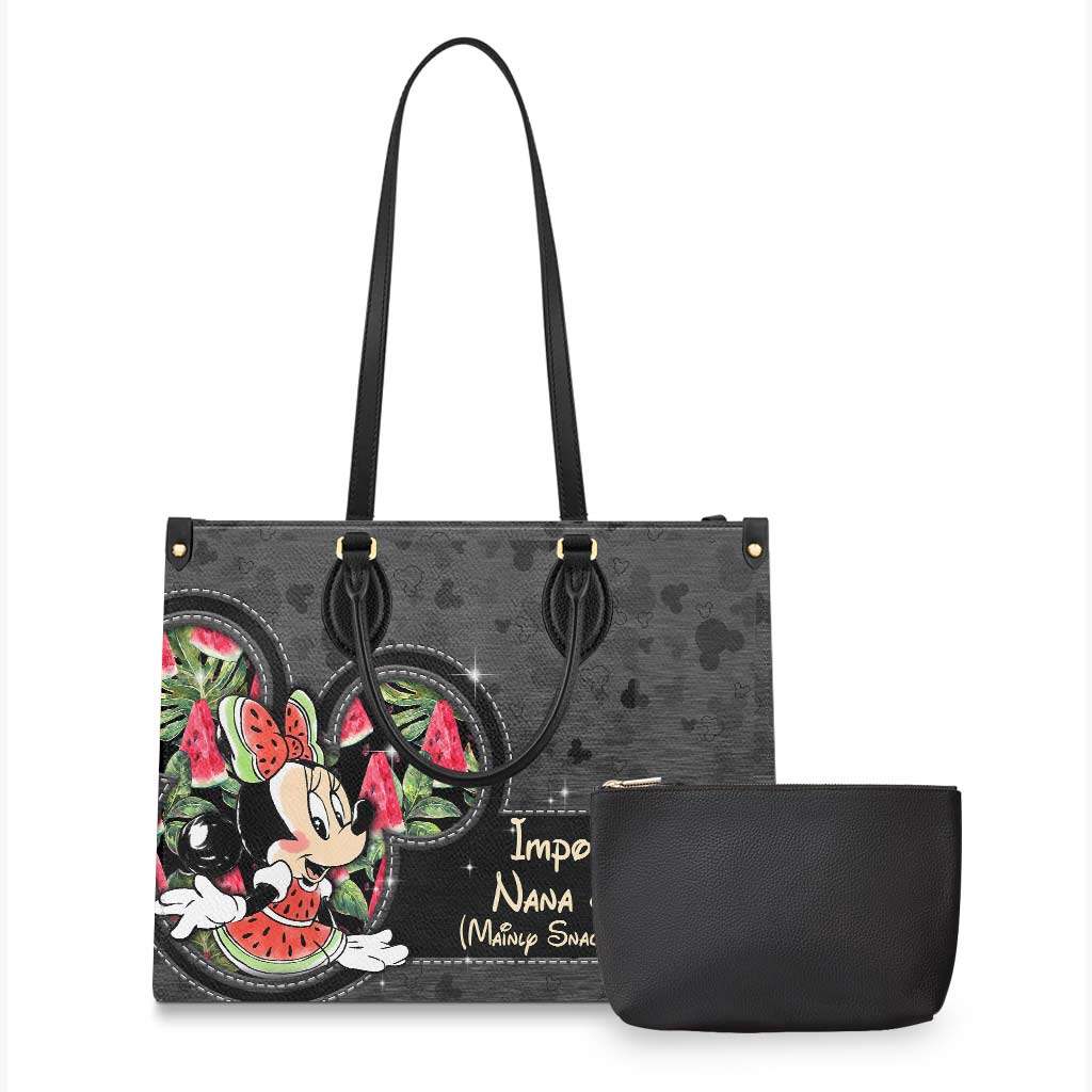 Personalized Grandma Leather Handbag with Watermelon Design Gift for Mom Leather Handbag GradoCreations