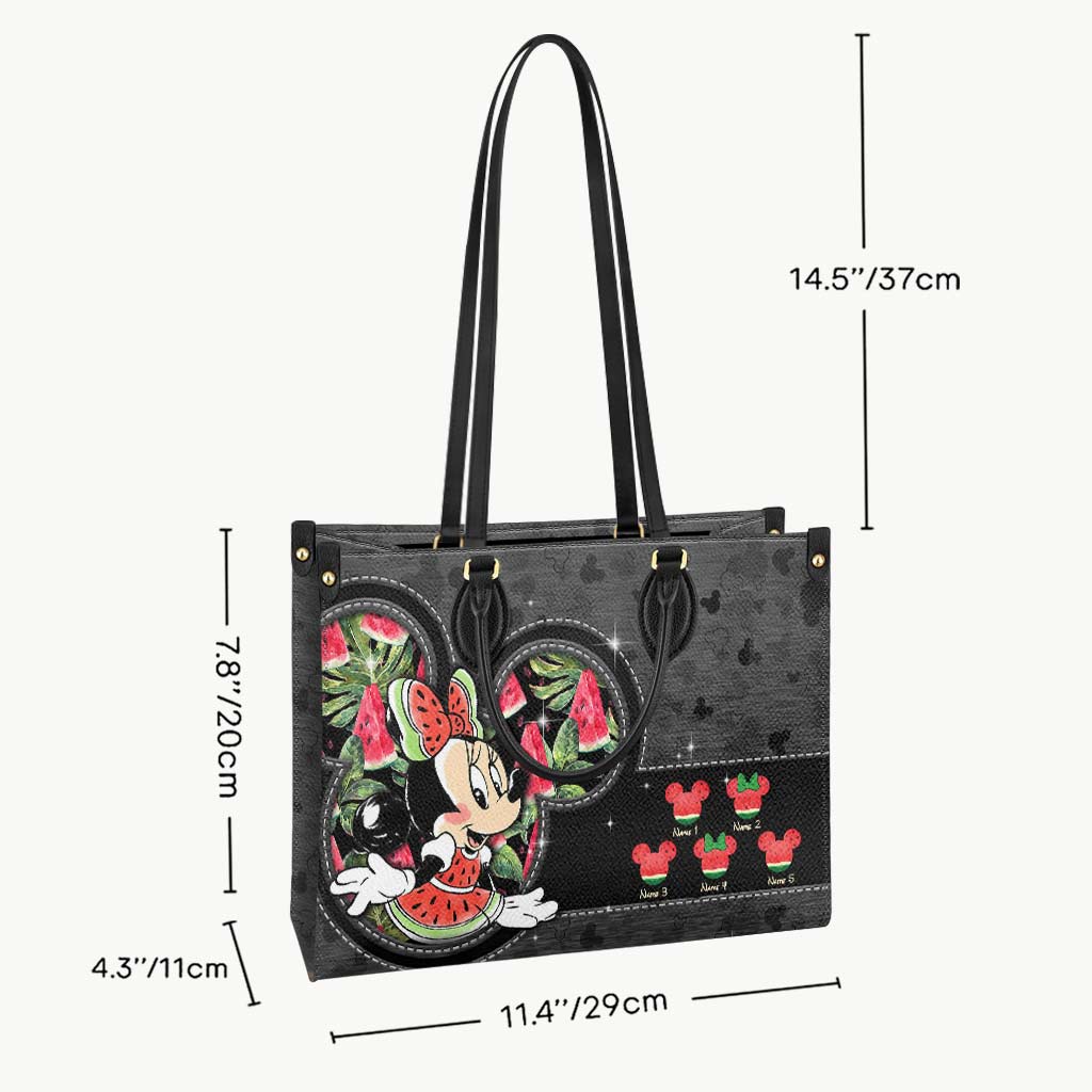 Personalized Grandma Leather Handbag with Watermelon Design Gift for Mom Leather Handbag GradoCreations