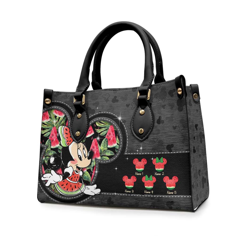 Personalized Grandma Leather Handbag with Watermelon Design Gift for Mom Leather Handbag GradoCreations