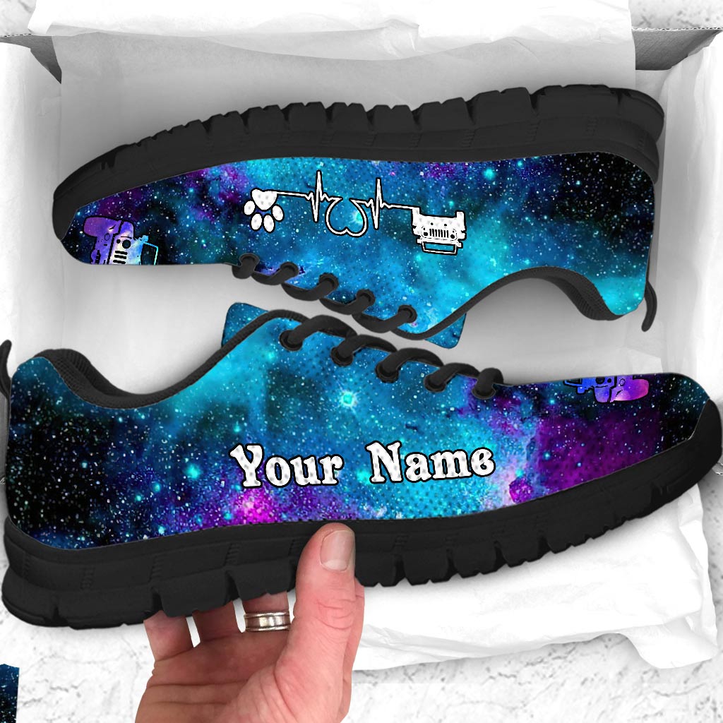Personalized Galaxy Dog Theme Sneakers Custom Name Gift Sneakers GradoCreations