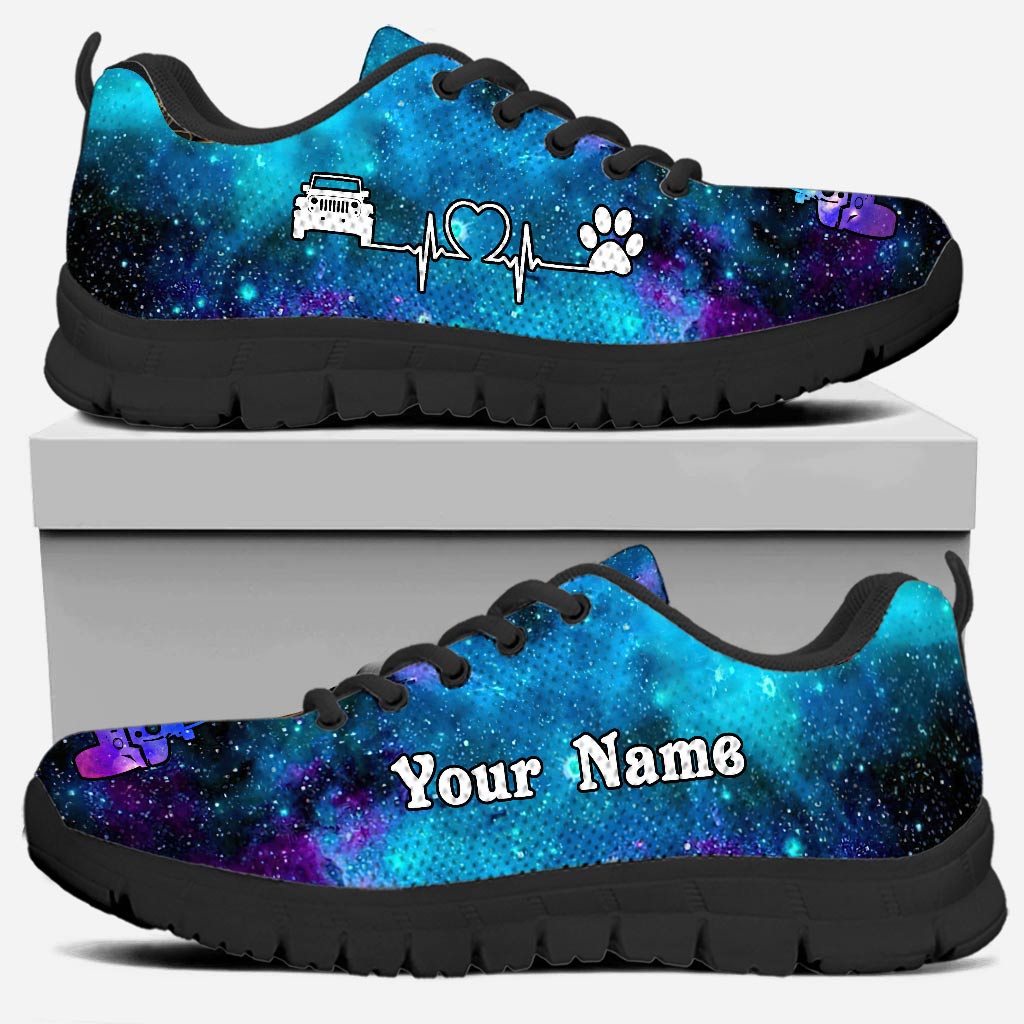 Personalized Galaxy Dog Theme Sneakers Custom Name Gift Sneakers GradoCreations