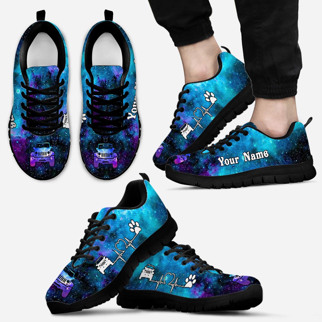 Personalized Galaxy Dog Theme Sneakers Custom Name Gift Sneakers GradoCreations