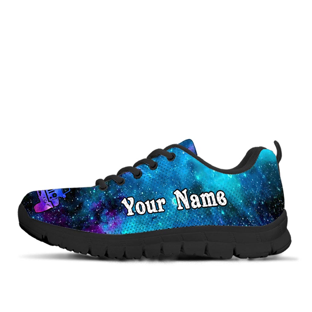 Personalized Galaxy Dog Theme Sneakers Custom Name Gift Sneakers GradoCreations