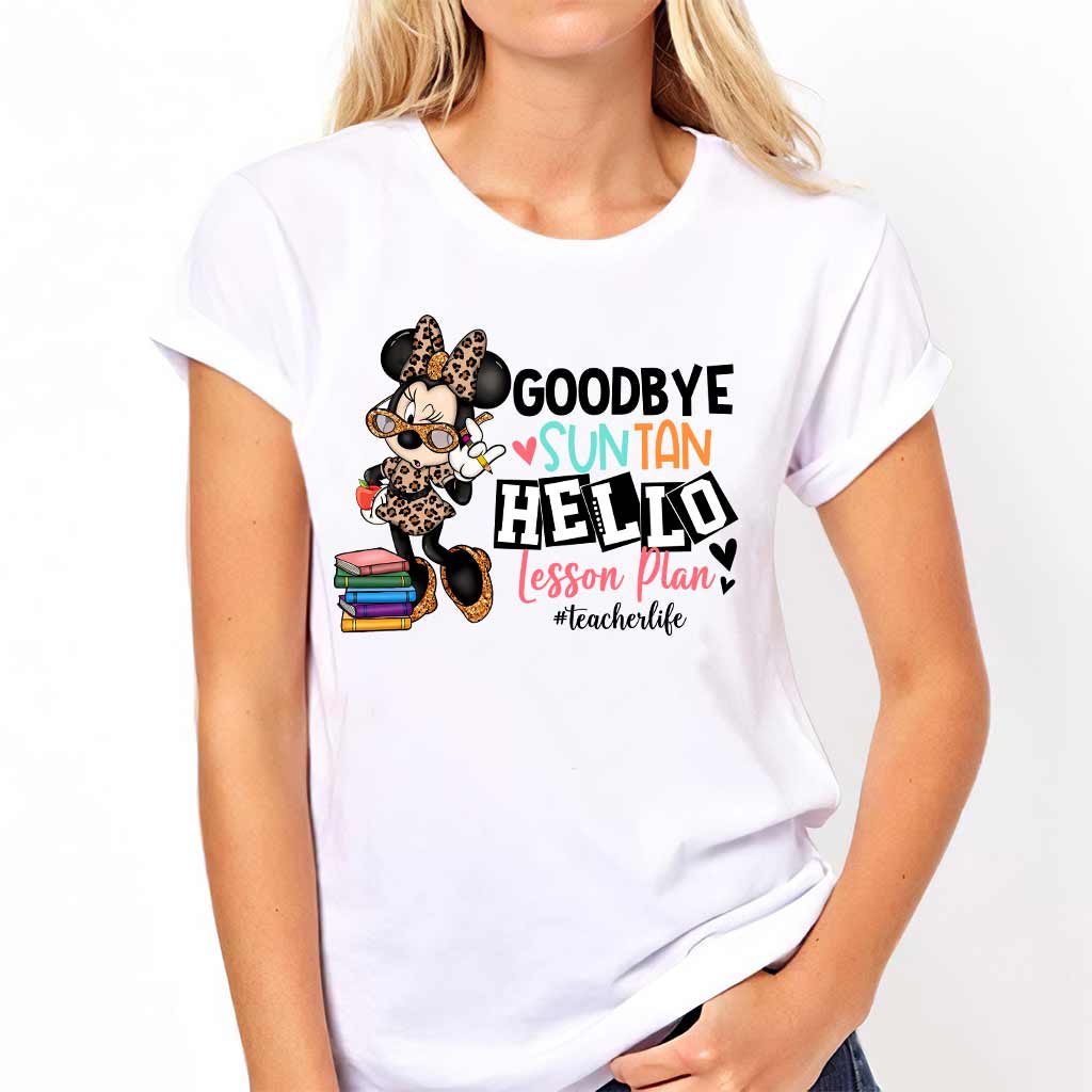 Personalized Teacher T-Shirt and Hoodie Goodbye Suntan Hello Lesson Plan Gift T-shirt & Hoodie GradoCreations