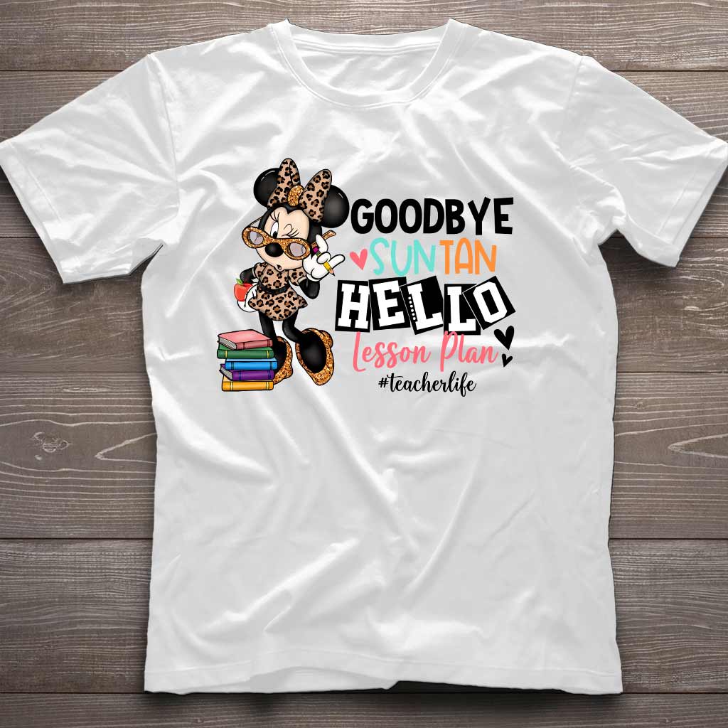 Personalized Teacher T-Shirt and Hoodie Goodbye Suntan Hello Lesson Plan Gift T-shirt & Hoodie GradoCreations