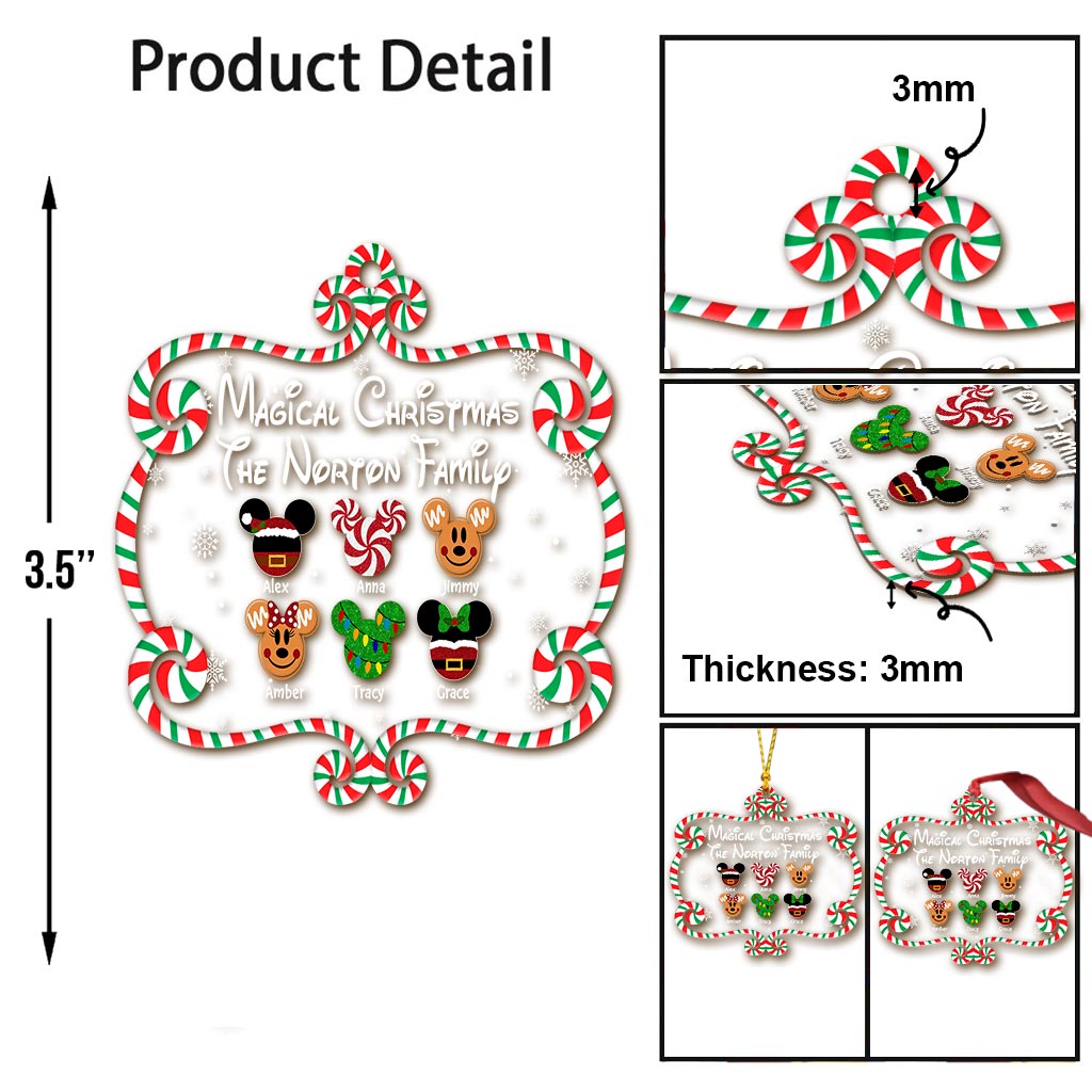 Personalized Christmas Family Ornament Custom Name Gift Ornament GradoCreations