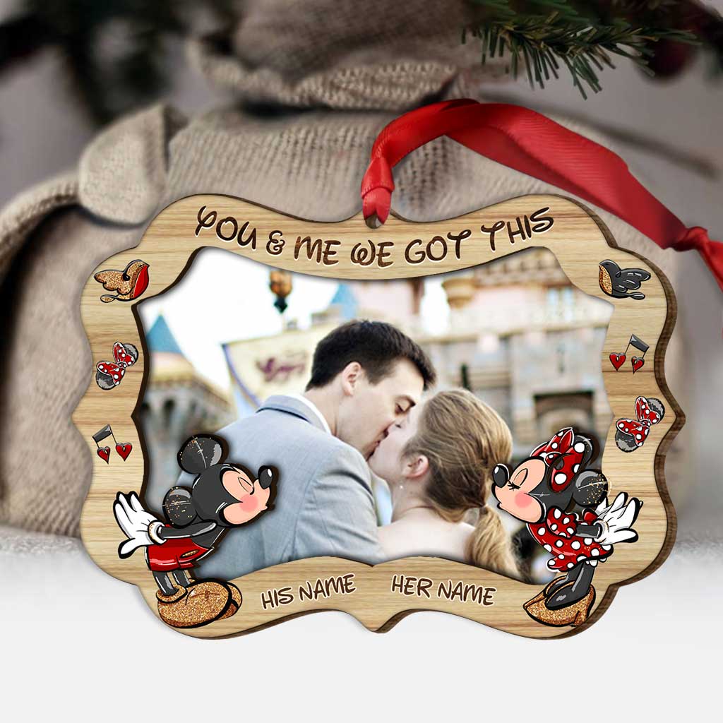 Personalized Layered Wood Christmas Ornament with Photo Frame for Couples Layered Wood Ornament GradoCreations